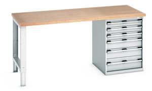 940mm Standing Bench for Workshops Industrial Engineers Bott Bench 2000x900x940mm high 6 Drawer Cabinet with MPX Top